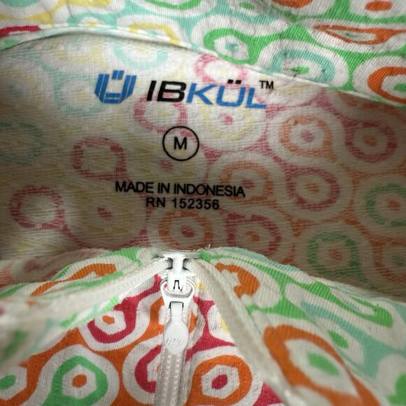 IBKUL Multicolor Long Sleeve Mock 1/4 Zip Golf Shirt Women's Size Medium - Picture 3 of 8